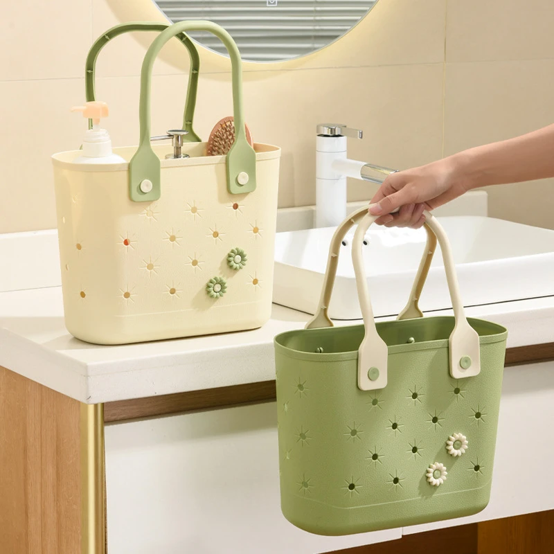 浴室收纳篮洗漱用品学生宿舍浴筐洗浴篮子卫生间镂空手提洗澡篮