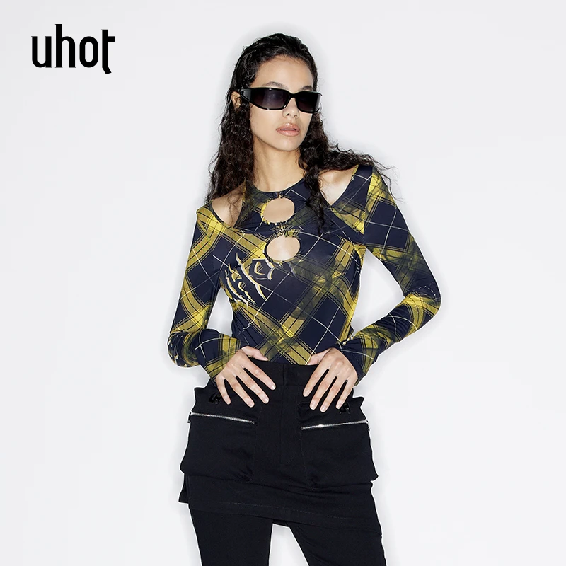 uhot黄黑色上衣UWSA1N381