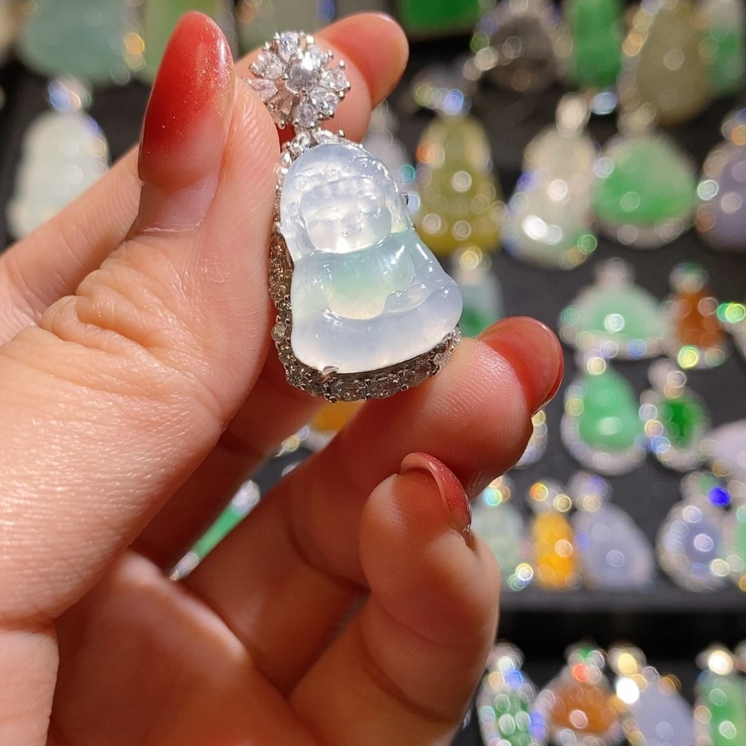 颈饰银S925镶嵌翡翠天然翡翠