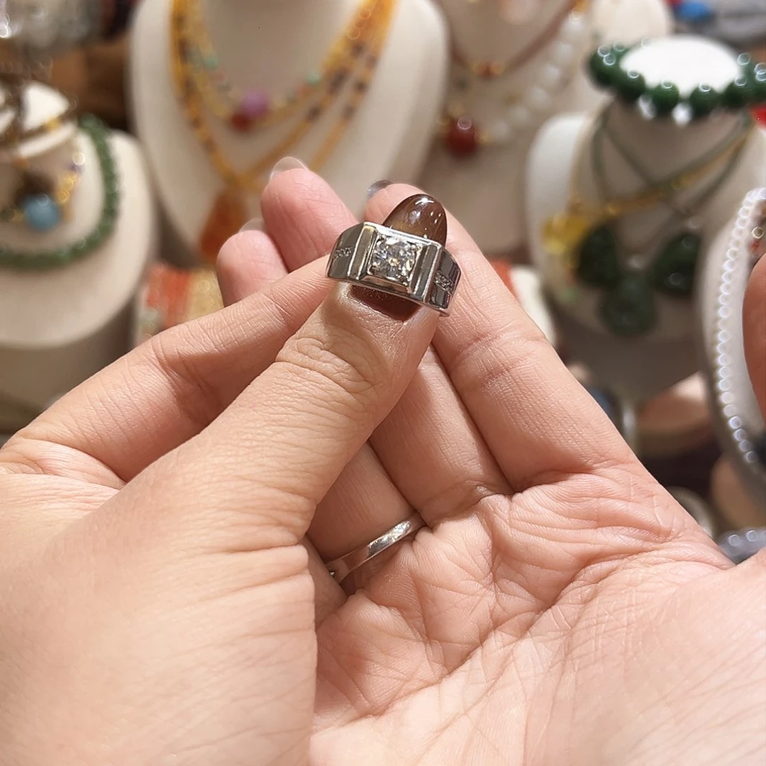 银S925镀金镶嵌戒指玛瑙/玉髓不***?