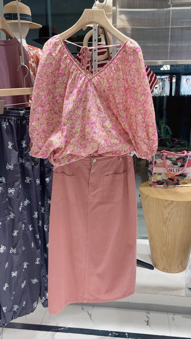 INLIFE通勤直筒牛仔开叉半身裙女 Q602