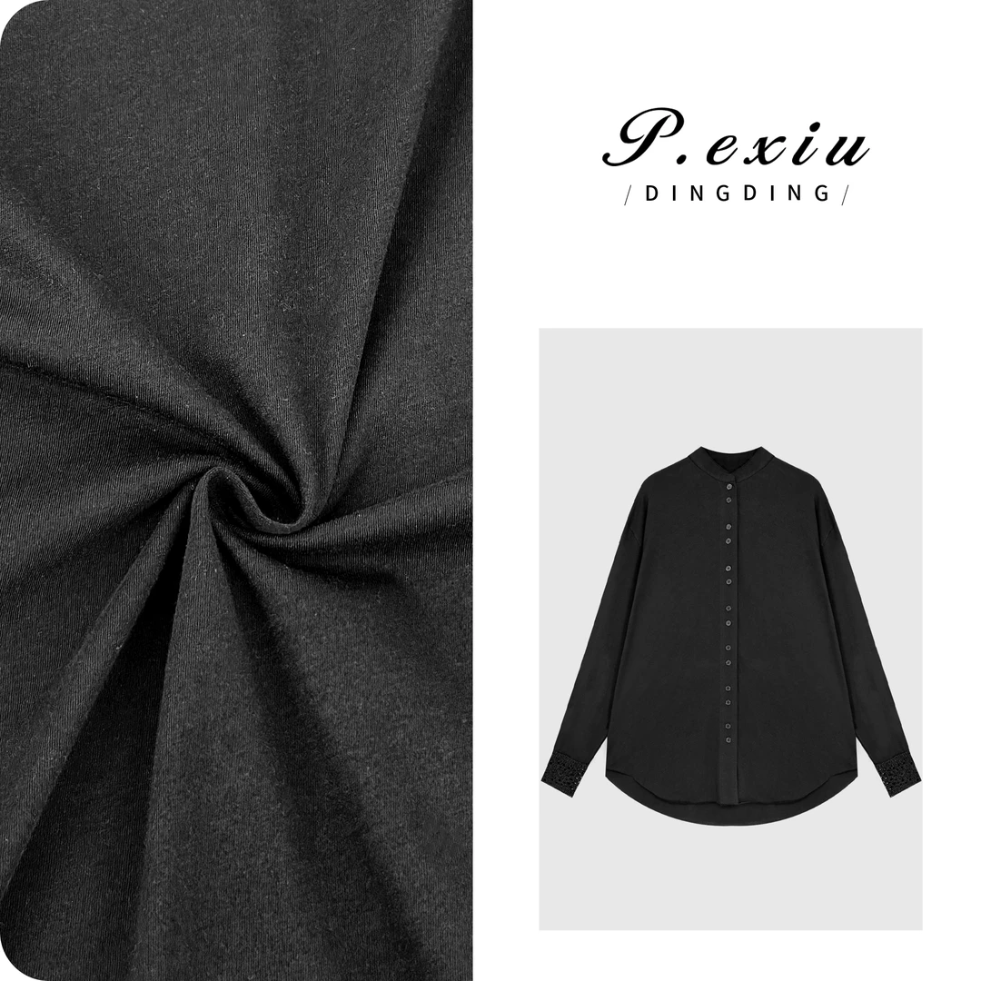 100%棉极简风镂空拼接袖口立领长袖衬衫M9004