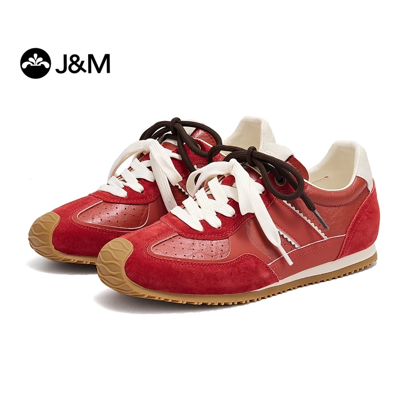 J&M/快乐玛丽春季新款复古潮流休闲运动鞋德训鞋时尚百搭阿甘女鞋