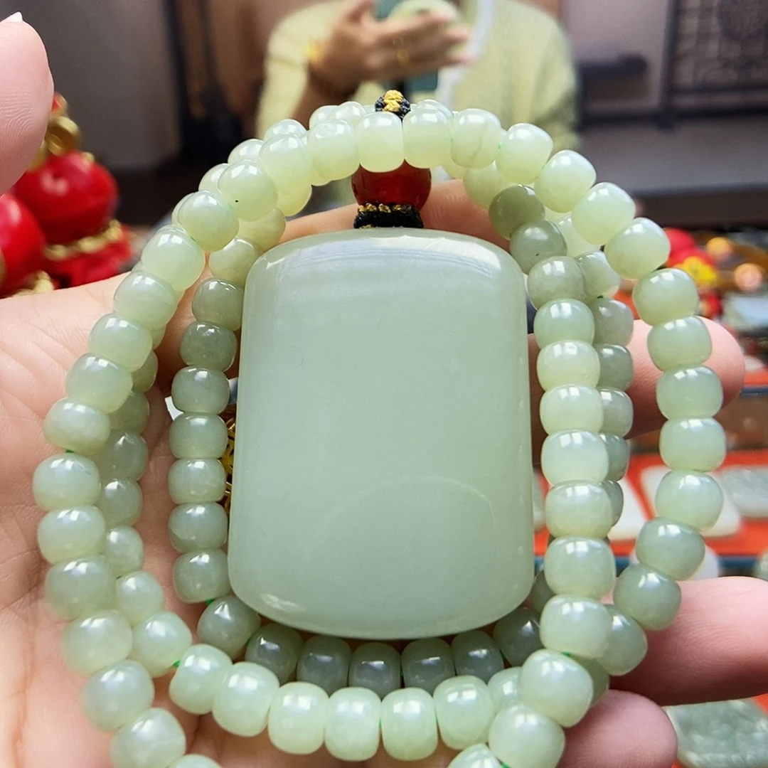 颈饰未镶嵌和田玉无事牌04