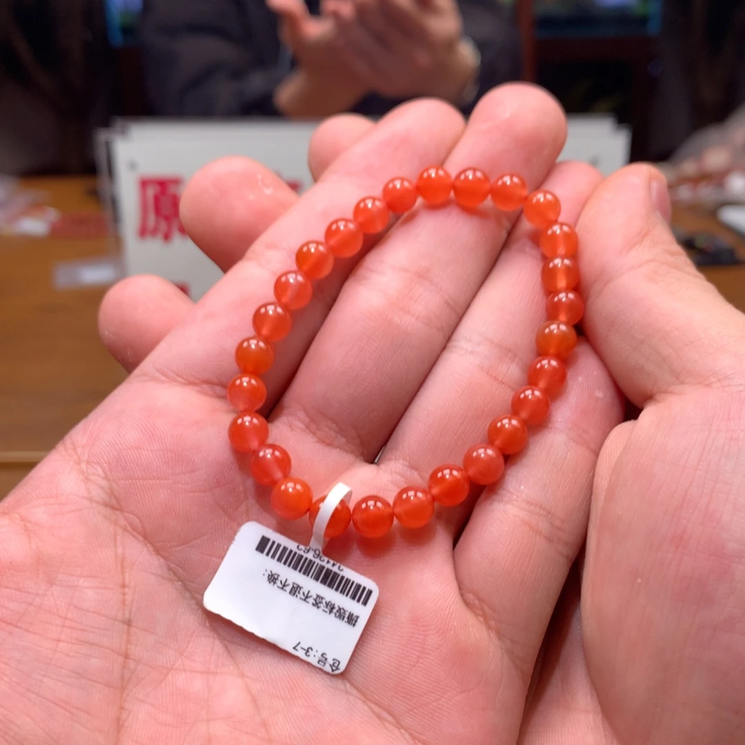南红玛瑙单圈未镶嵌6mm➕滴水洞水红