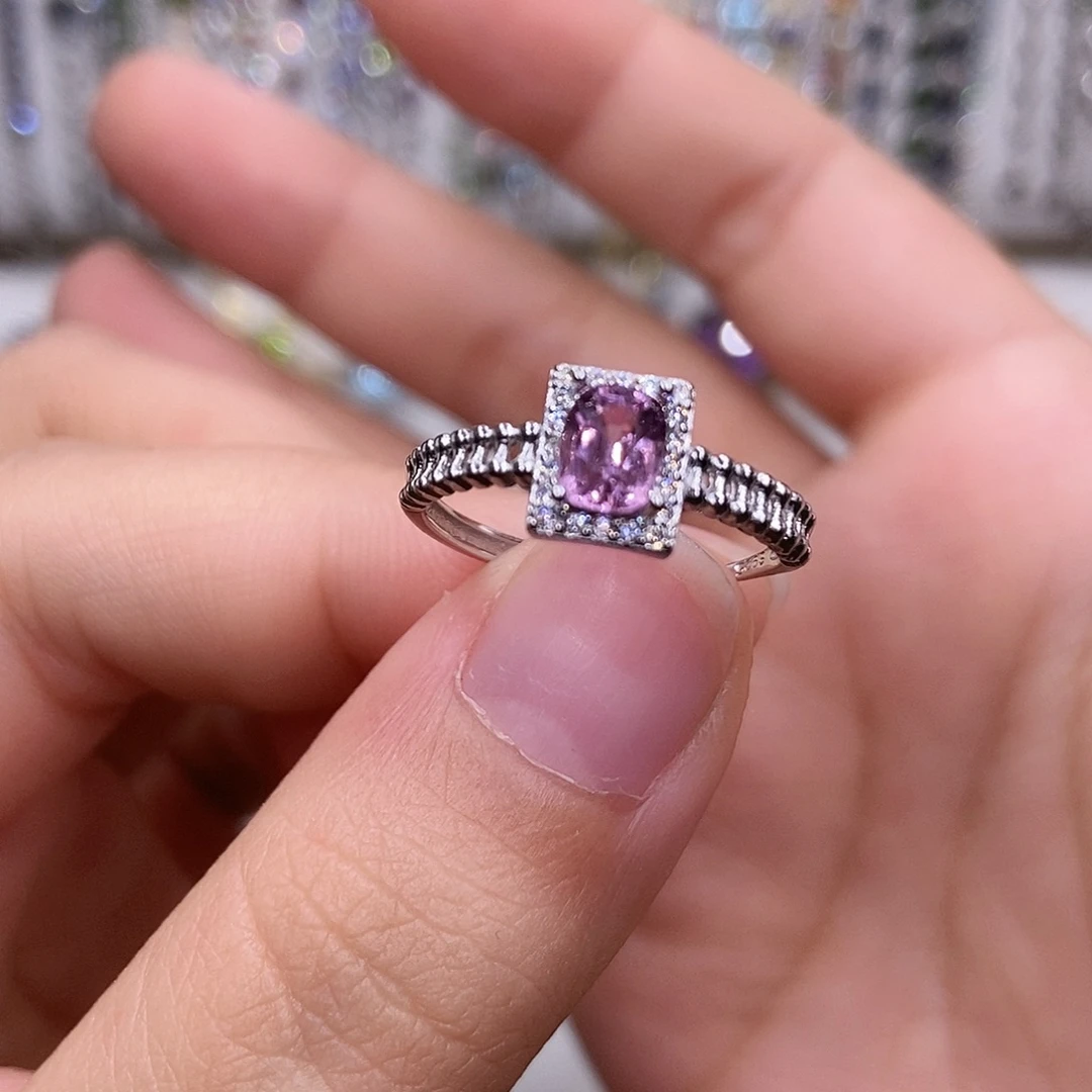 戒指银S925镶嵌尖晶石