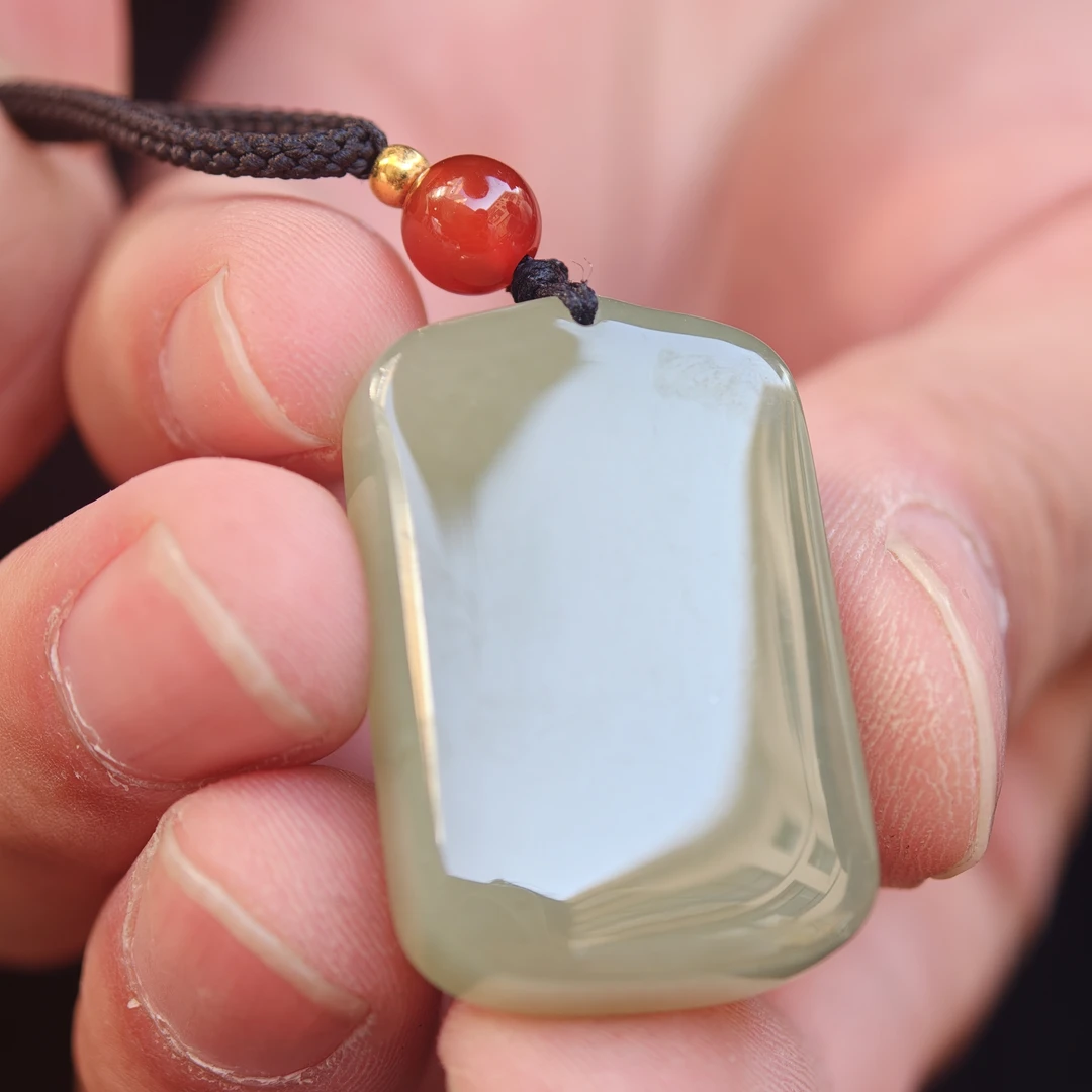 dy-180-080和田玉冰底宝石光无事牌吊坠多样性拍一发一32*21mm
