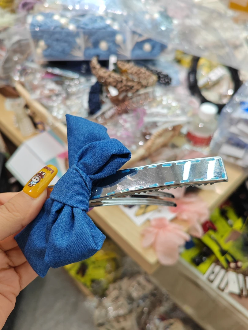 一字夹超大牛仔蝴蝶结