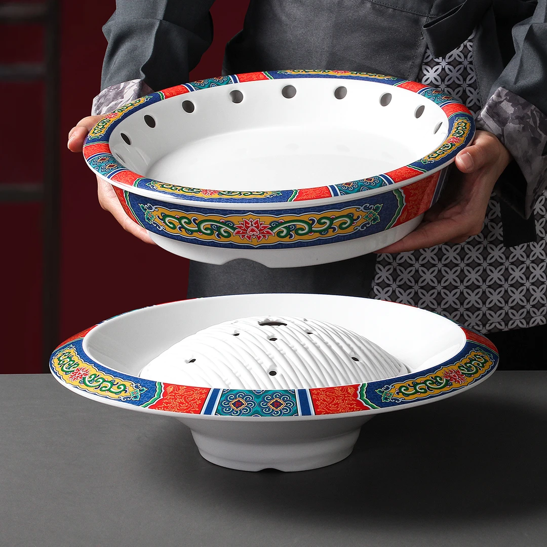 A8仿瓷密胺餐具盘子商用餐厅饭店专用高端海鲜刺身摆盘装饰干冰盘