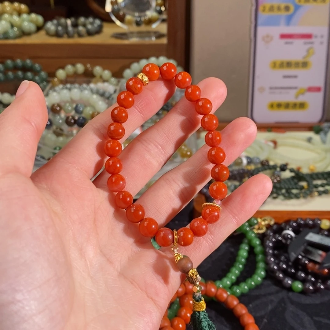 南红玛瑙手链未镶嵌