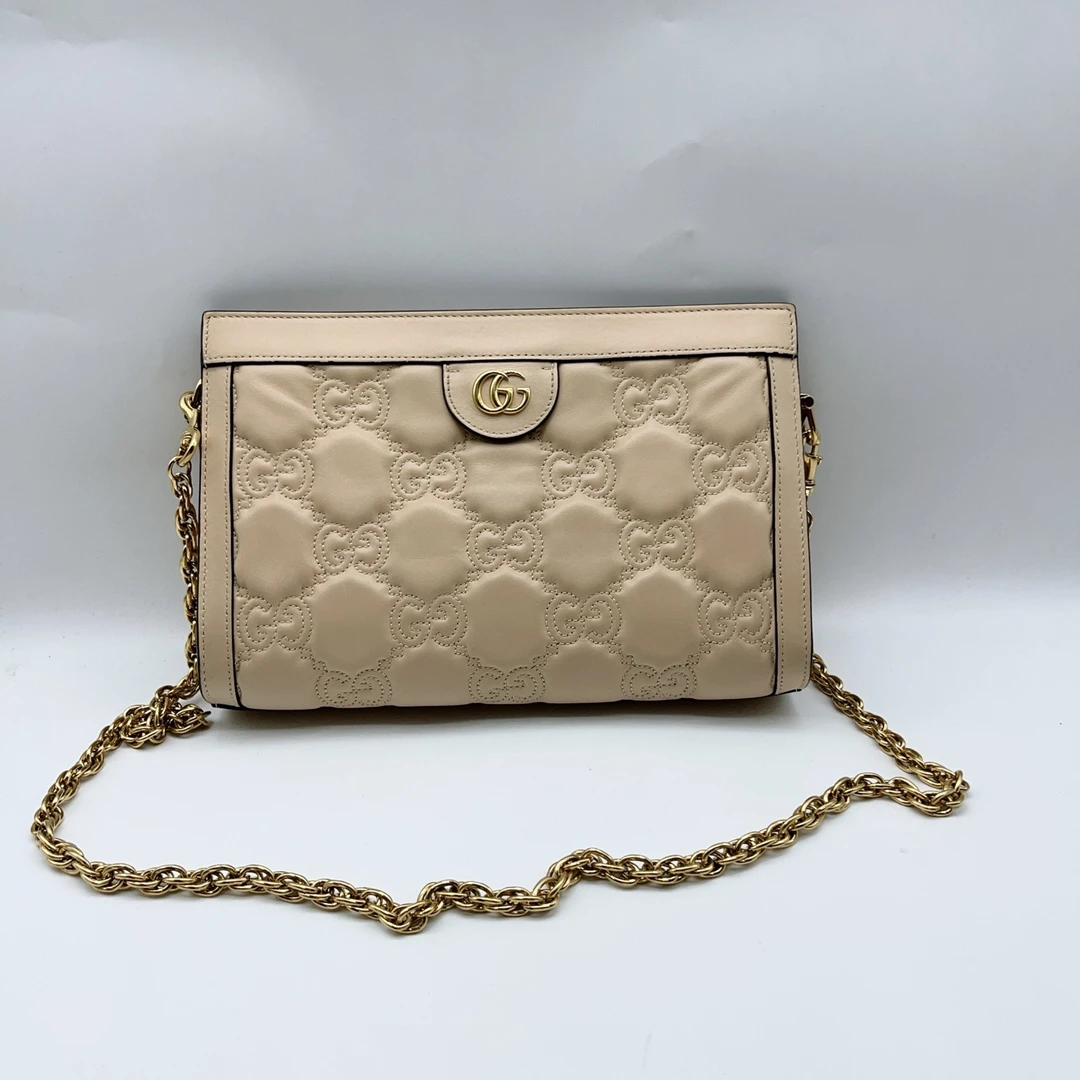 95新 GUCCI/古驰  奶茶色夹子包 1470 3303