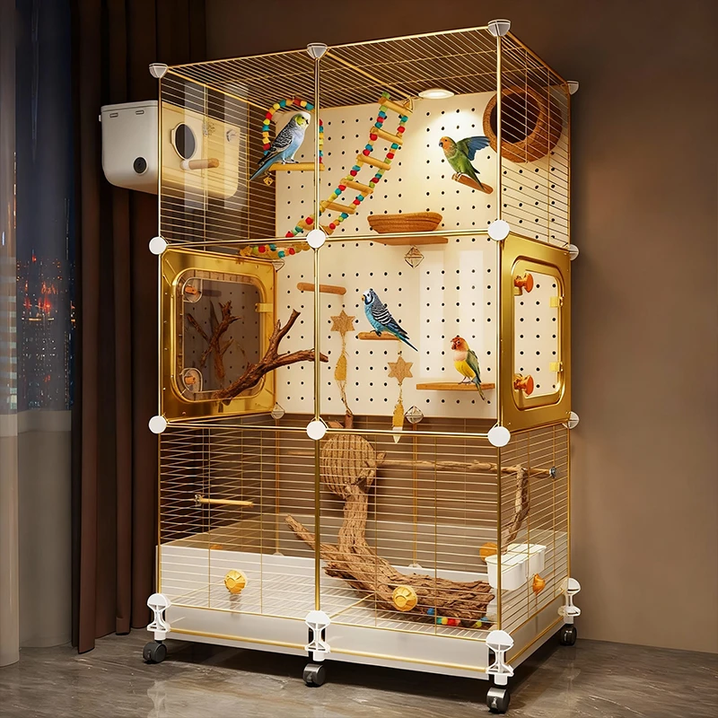 鸟笼子大号鹦鹉豪华别墅家用虎皮玄凤新型防溅牡丹小太阳专用鸟笼