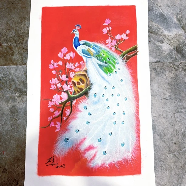 刘用华-油画作品-孔雀