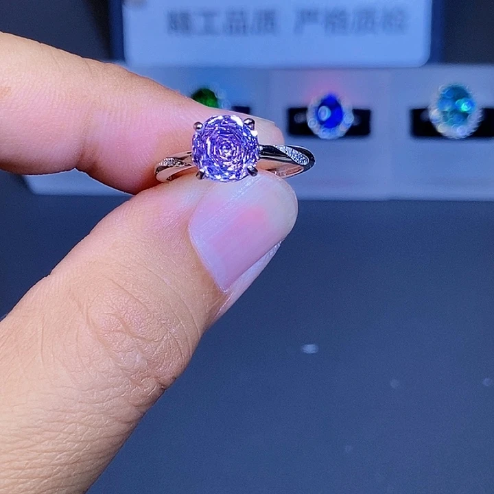 碧玺银S925镶嵌戒指