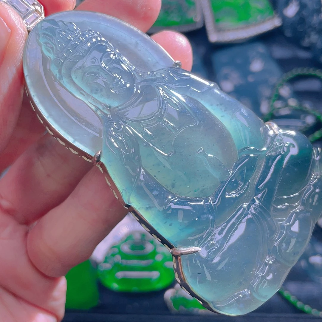 颈饰银S925镶嵌翡翠