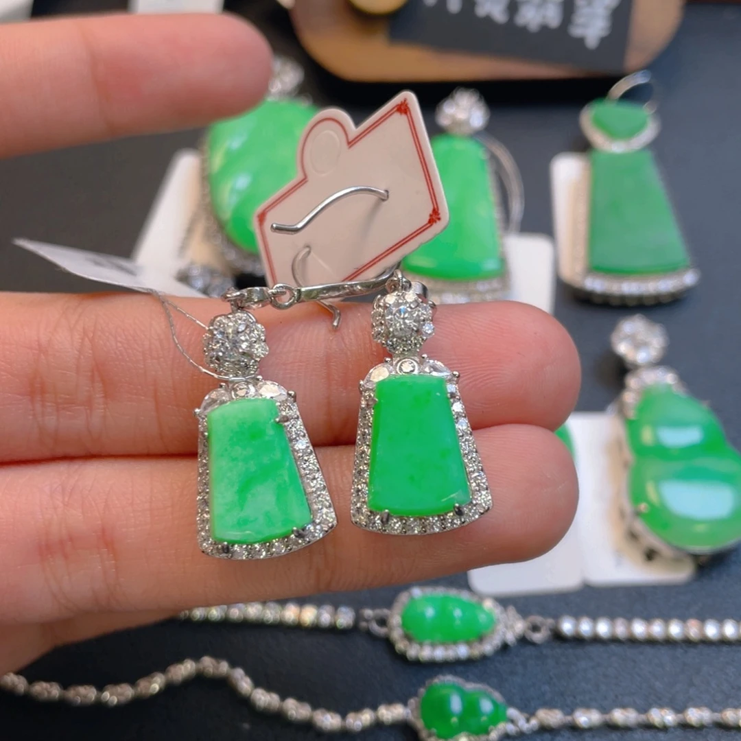 翡翠银S925镶嵌吊坠(不含链)