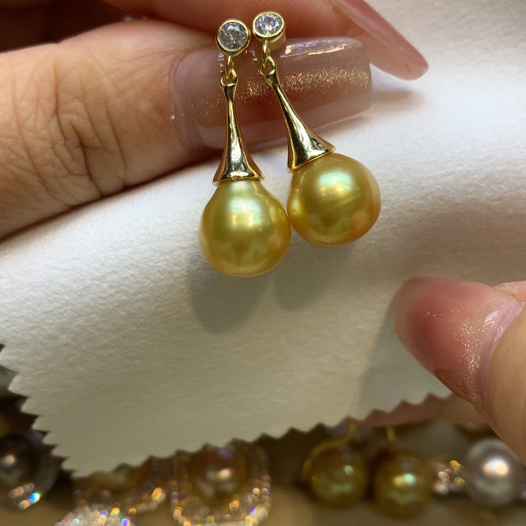 银S925镶嵌耳饰海水珍珠