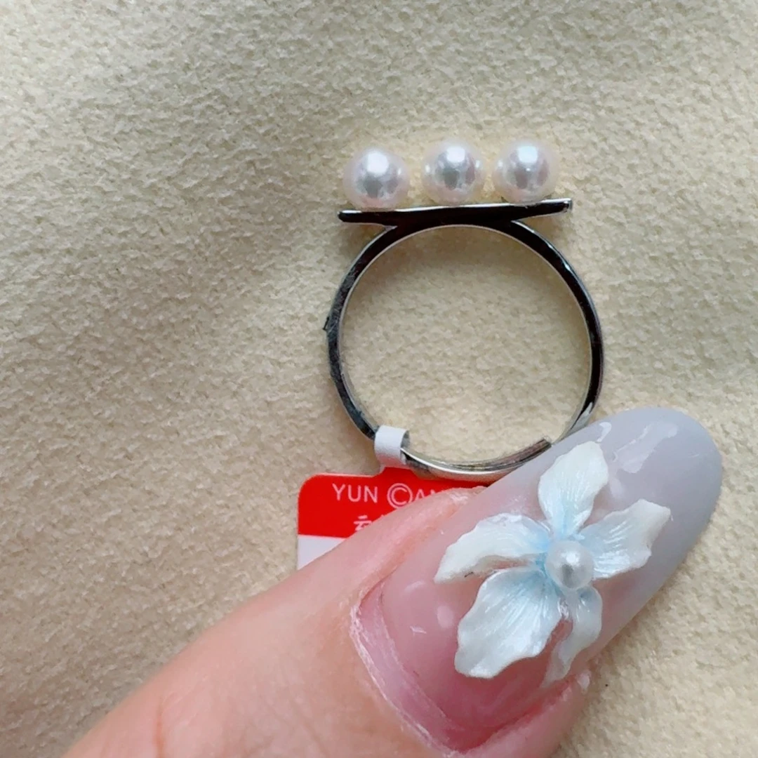 银S925镶嵌戒指海水珍珠@@yj338