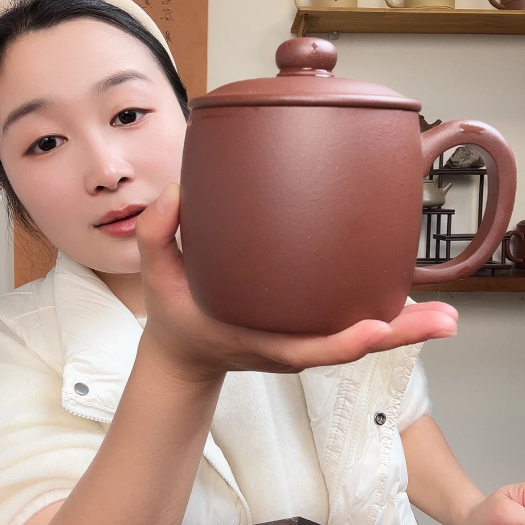 茶杯紫砂一****能微瑕紫砂盖杯底槽清
