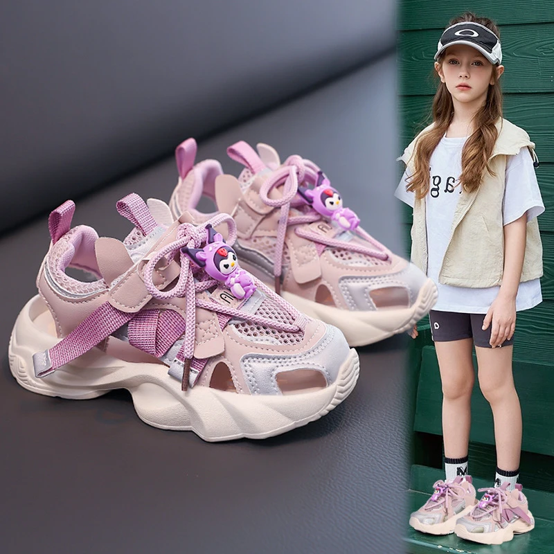 女童凉鞋夏季2025新款儿童运动凉鞋夏款镂空沙滩鞋学生软底凉拖鞋