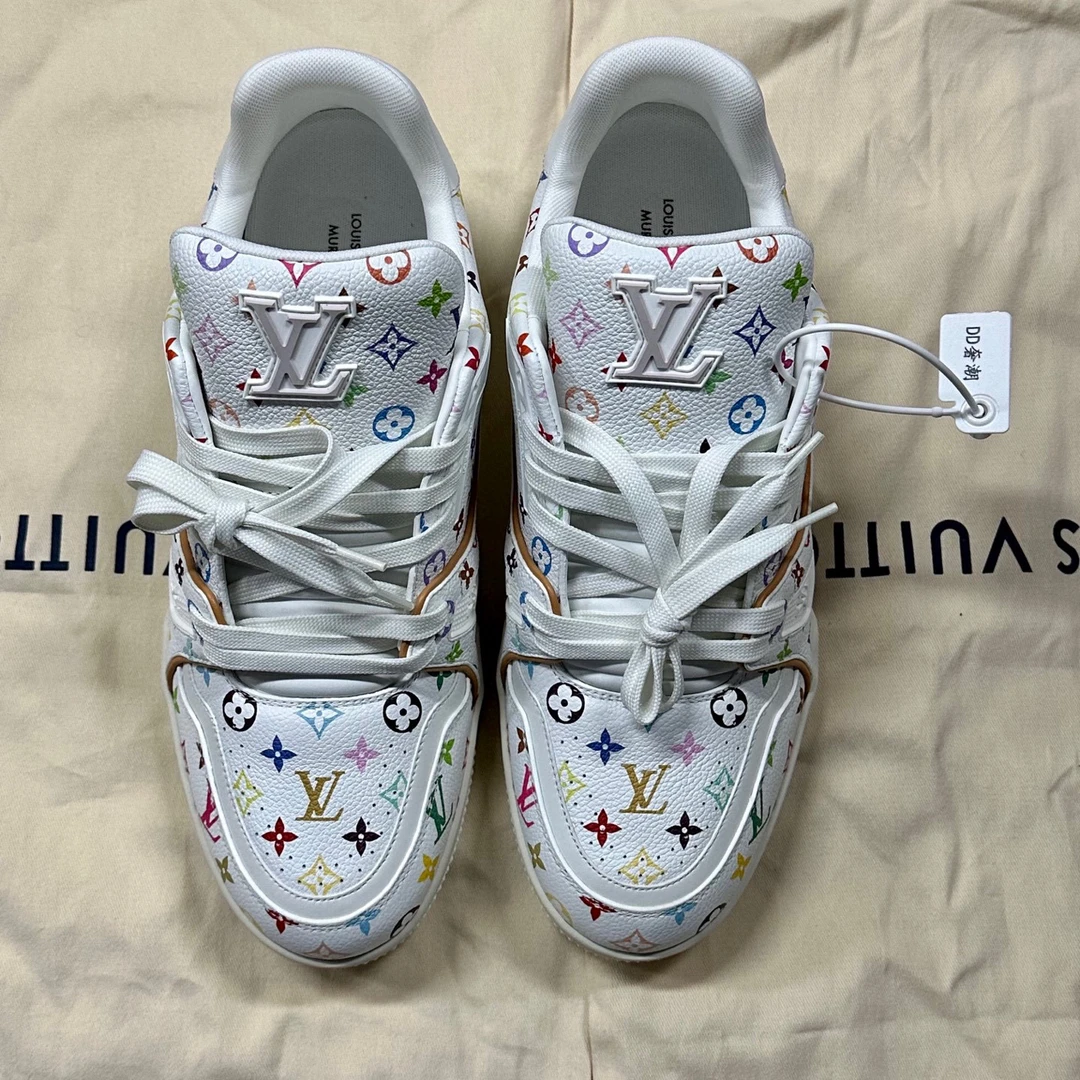 未使用 LouisVuitton/路易威登 trainer村上隆老花板鞋7码 D18153