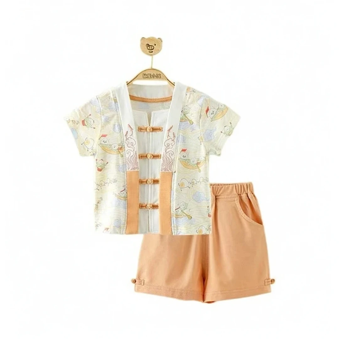 巴黎猪国风短袖套装汉服两件套（以直播展示为准）