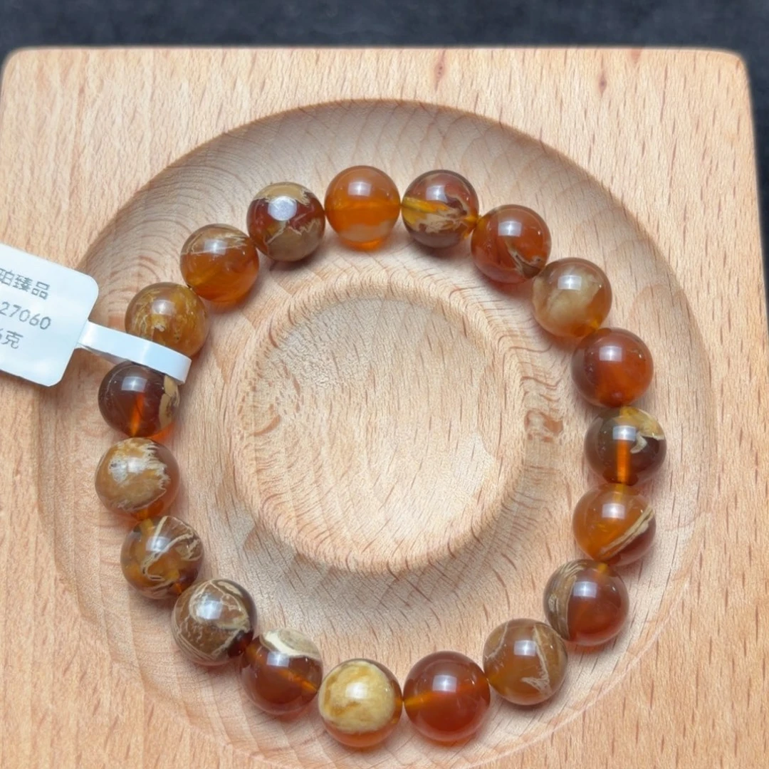 琥珀未镶嵌珠宝奇石10mm溶洞