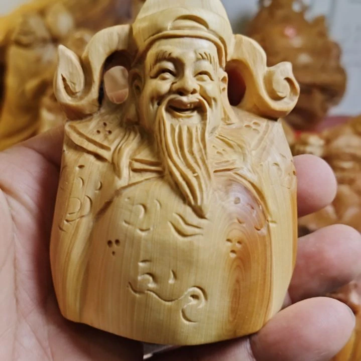 柏木沉化料高油财神爷手把件