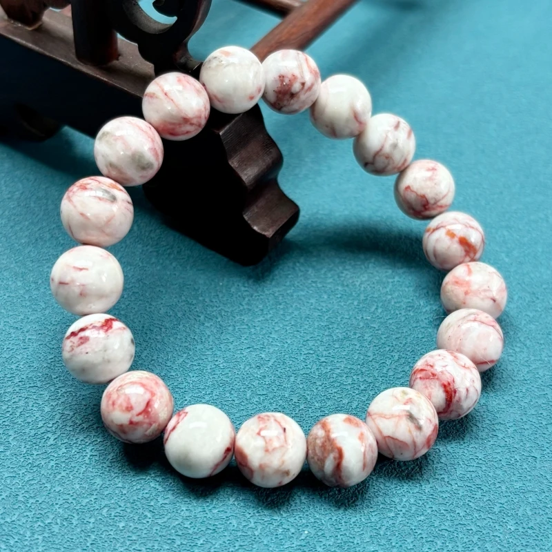 天然辰砂朱砂手串圆珠手链秦臻玉官方正品陕西旬阳产优质辰砂原矿