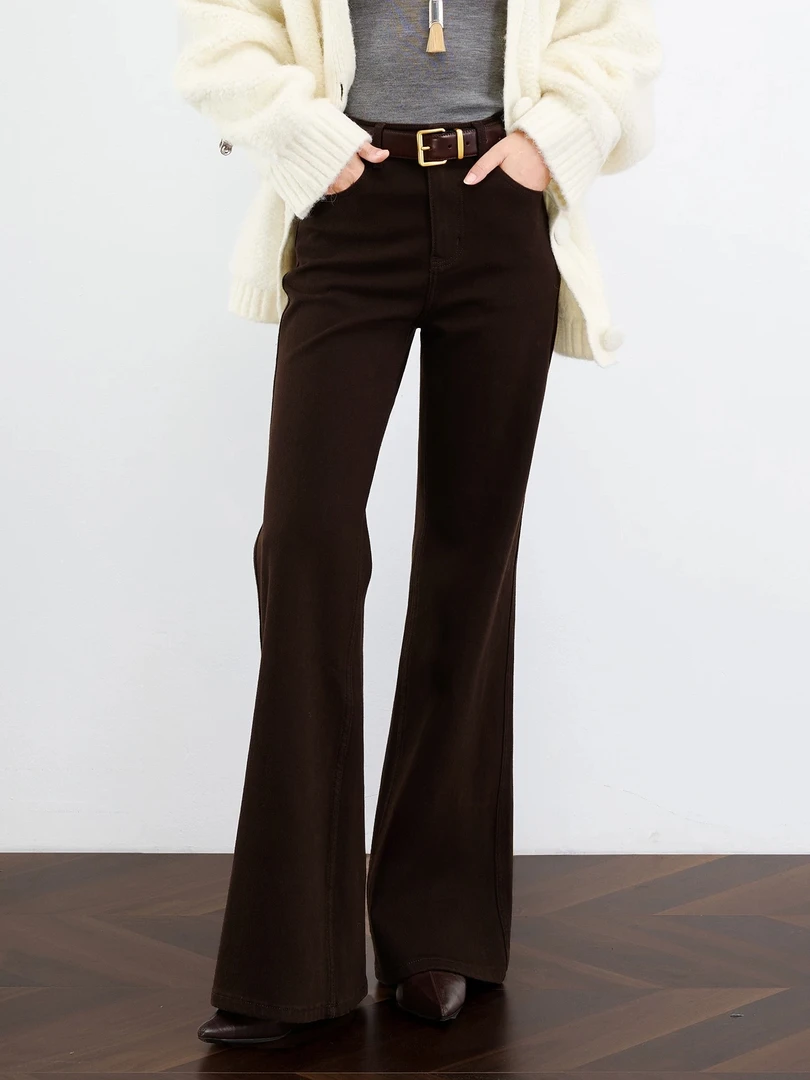 18007-1-保暖裤冬季厚绒 长腿气质版显瘦腿细喇叭裤