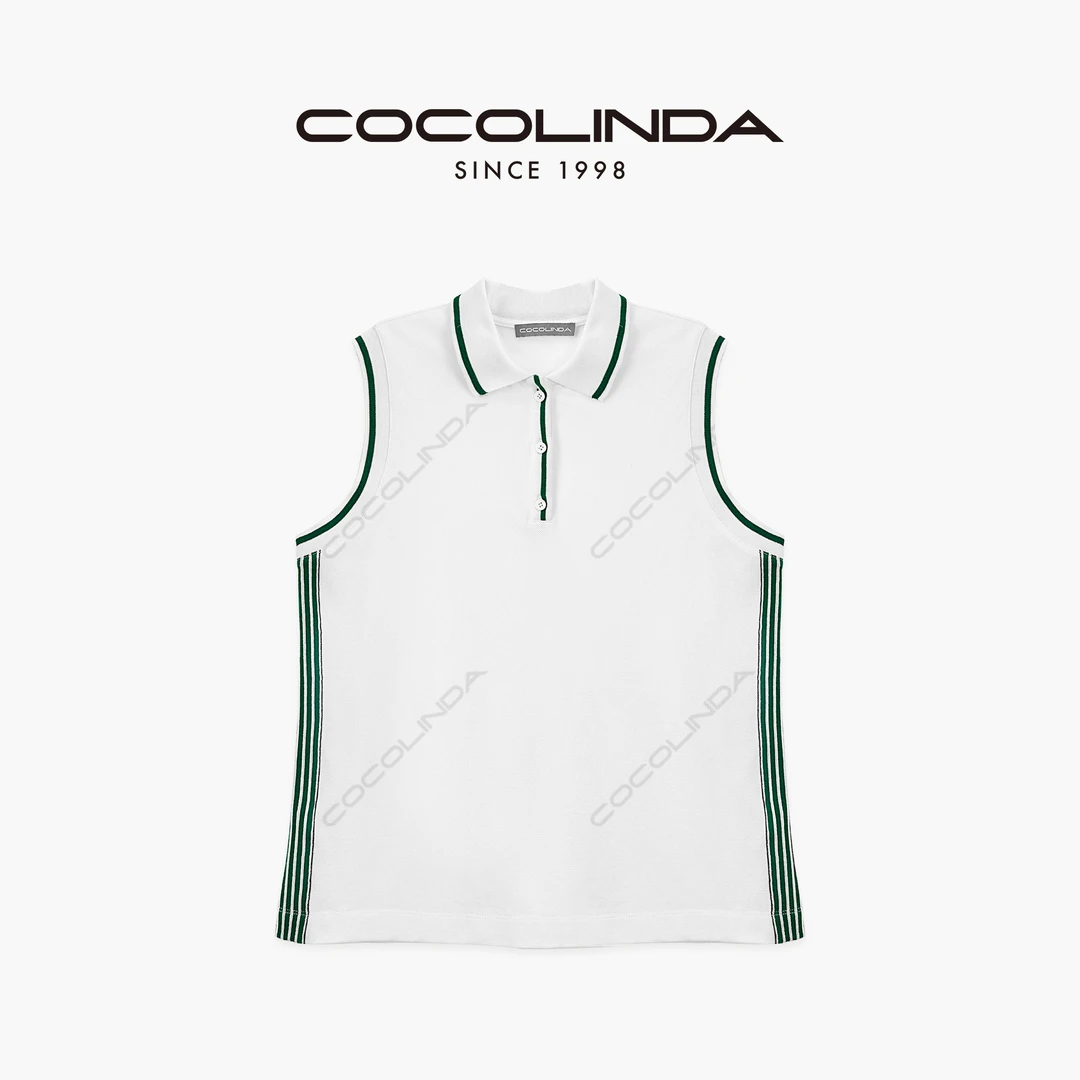 COCOLINDA | 高尔夫系列棉质老钱风POLO运动拼色坎袖T恤T3634