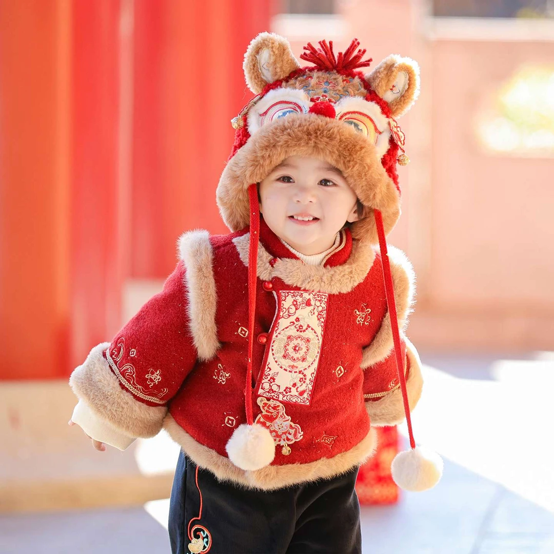 男童汉服冬季新款儿童拜年服唐装周岁礼服宝宝过年喜庆衣服新年装