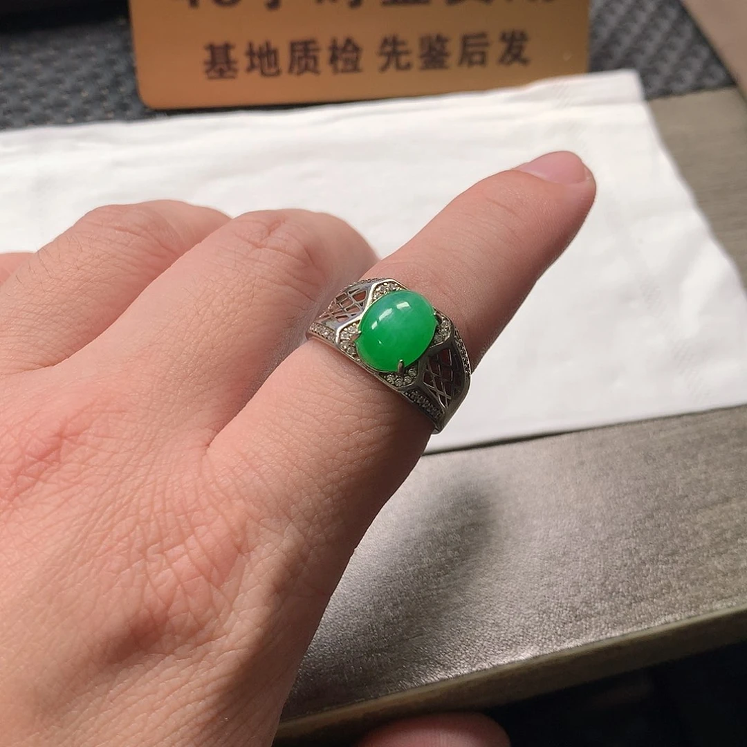 颈饰银S925镶嵌翡翠卡12