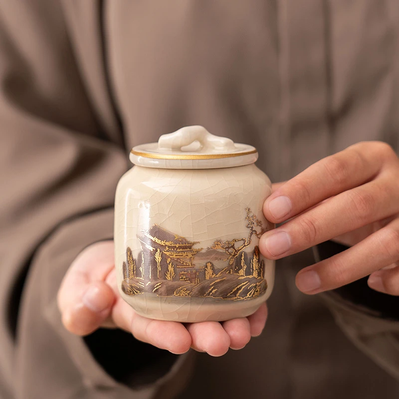 新款茶叶罐陶瓷储茶罐中国风小瓷罐普洱茶红茶绿茶储物罐C757