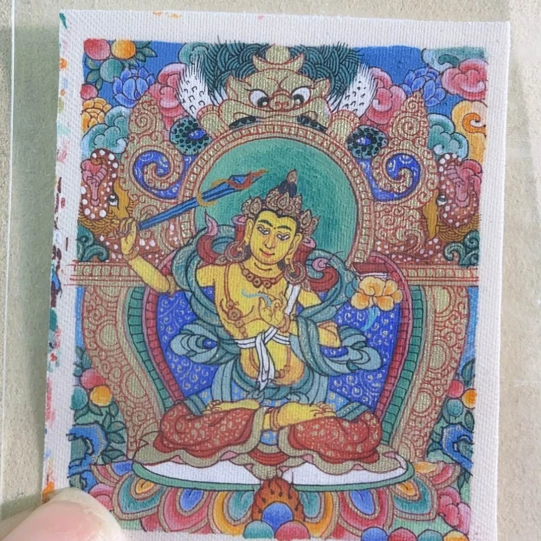 吊坠文殊唐卡尖措