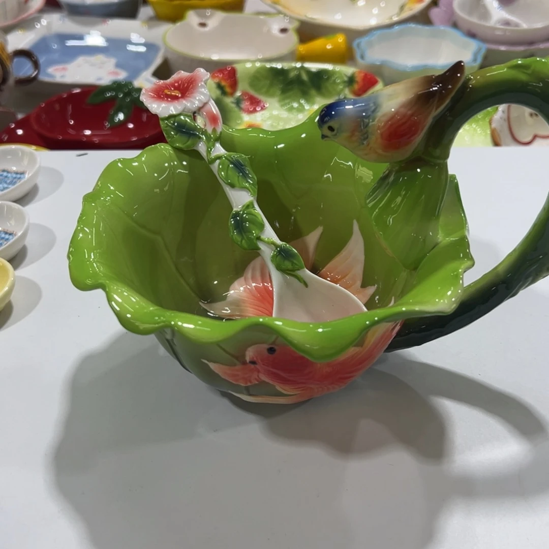 竹高温陶瓷釉下彩微瑕！