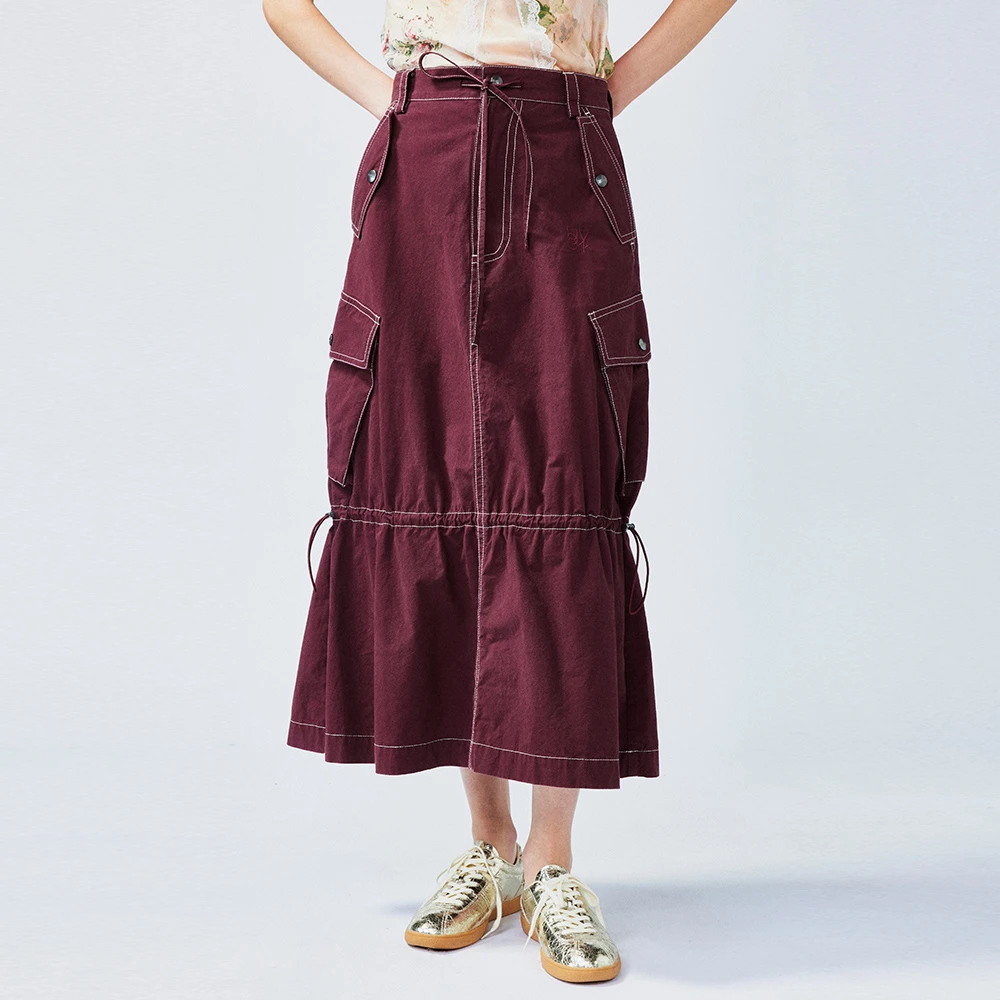 UOOYAA/乌丫2025春款「New Vintage」安可拉红伞兵裙UL25134Q154199