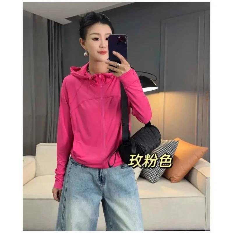 防晒衣女冰凉爽高弹薄款外套连帽夏季时尚休闲户外旅游速干防晒服