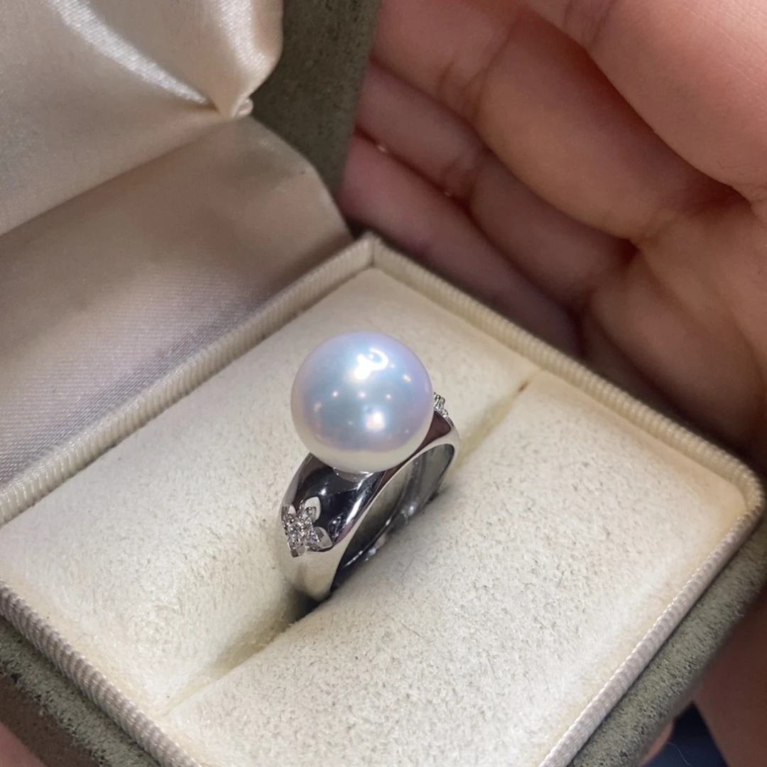 淡水珍珠戒指银S925镶嵌
