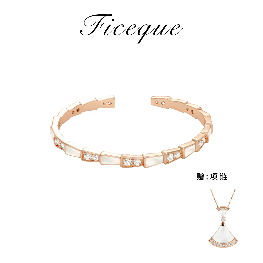 【许妍同款】 V金 鱼骨镯+扇子项链CNC精工