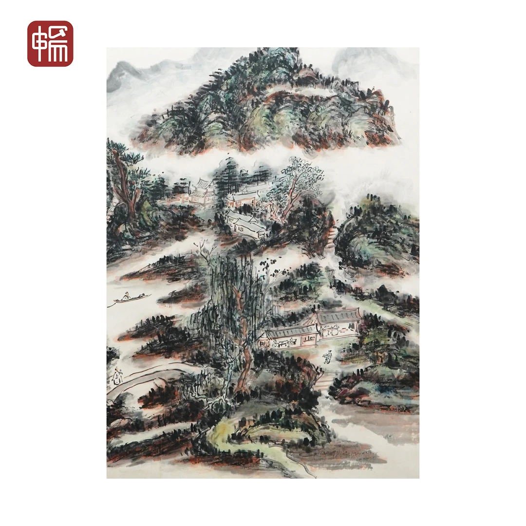 JG055 近现代《纪游图》69*45（2.79） 纸本立轴  YM