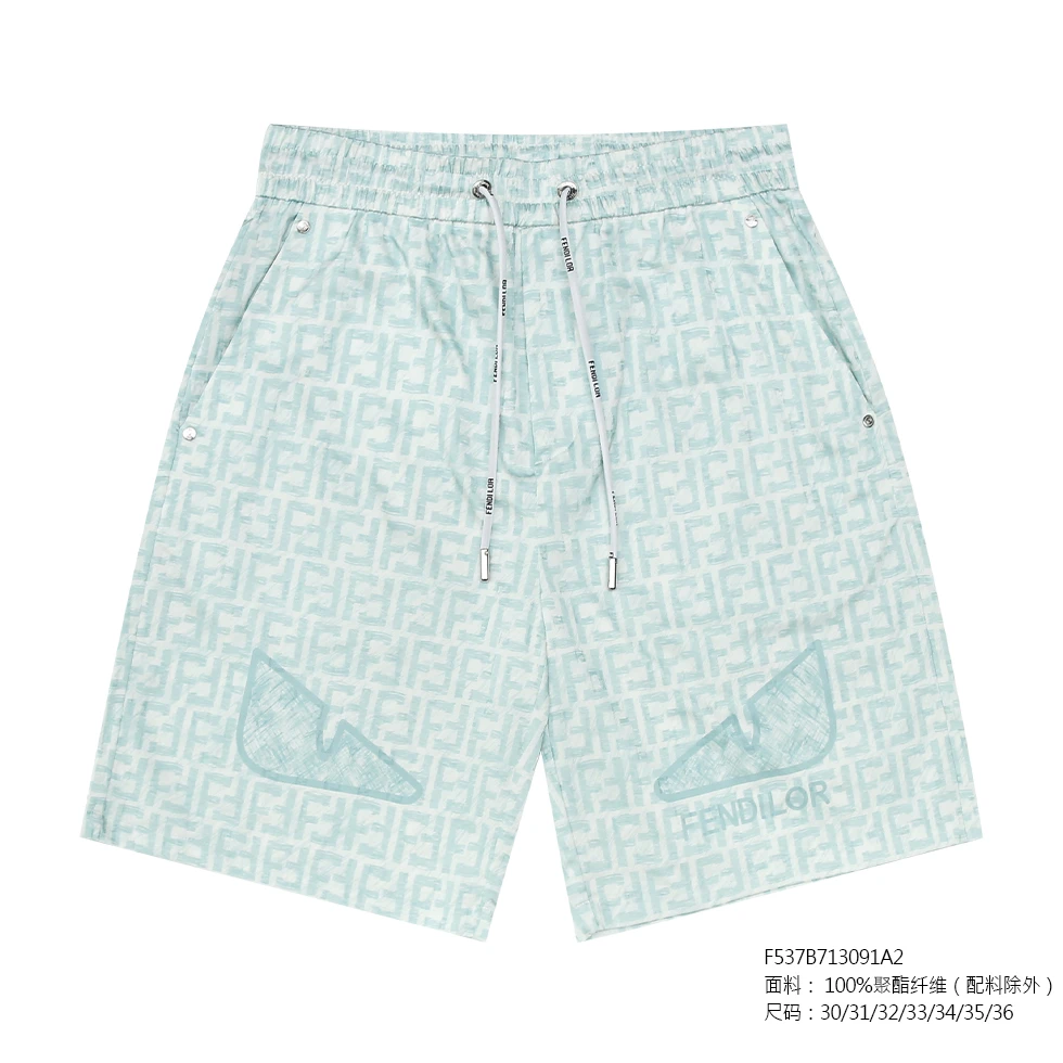 FENDILOR小怪兽夏季短裤休闲经典眼睛裤子 F537B713091A