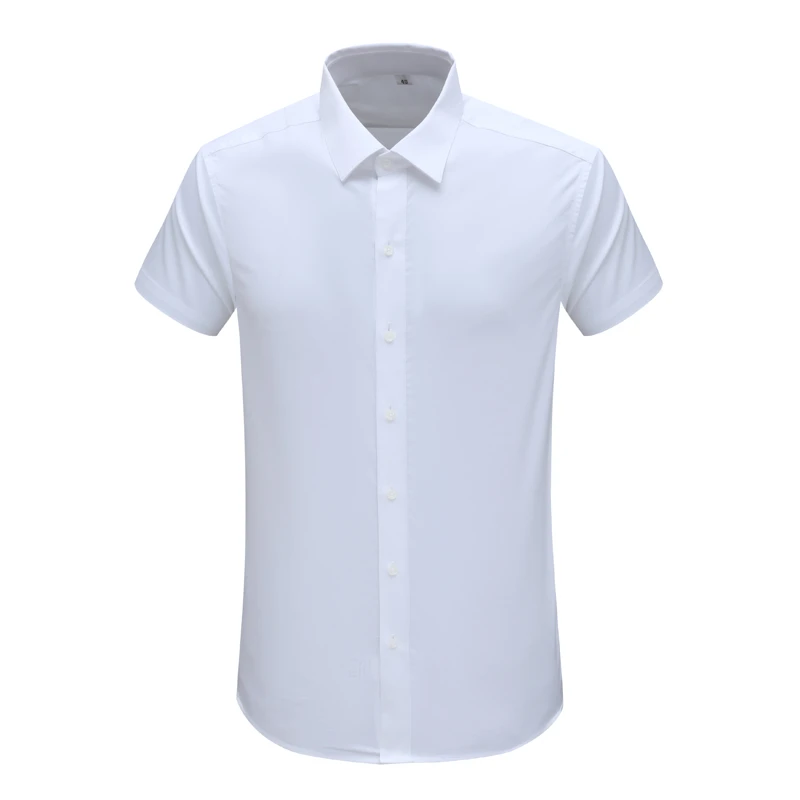 Y1378路易男式夏季短袖衬衫 棉百搭时尚商务休闲上衣 白色