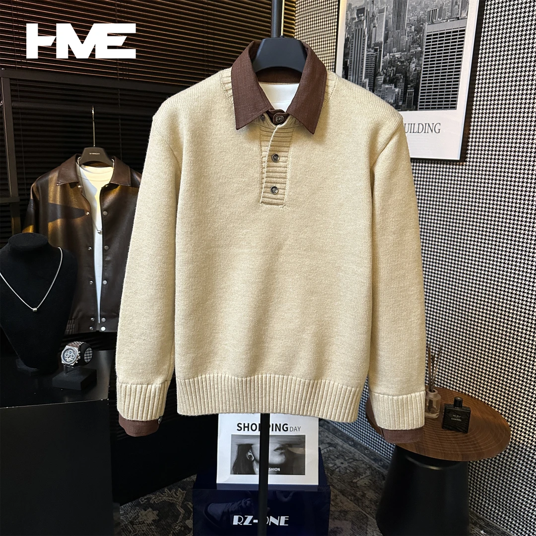 【HMEYAO】【巴恩风层次感】原创秋冬重磅高智感老钱风假两件针织衫