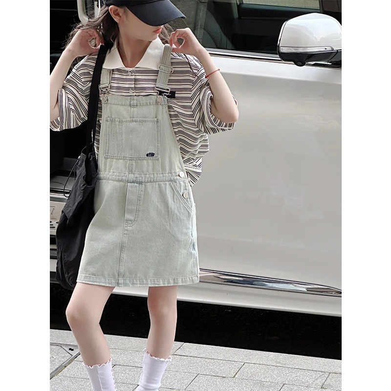 K28468韩系女童牛仔背带裙2025新款夏装儿童裙子女大童休闲短裙潮