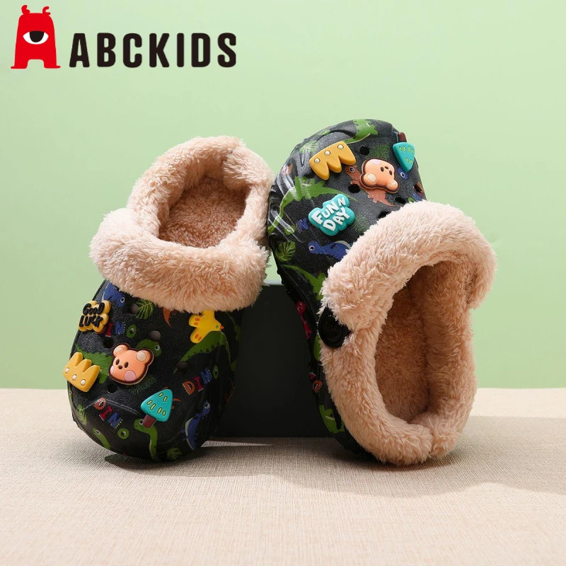 儿童棉拖鞋男童2025冬季新款室内家居防滑棉鞋宝宝男孩保暖毛拖鞋
