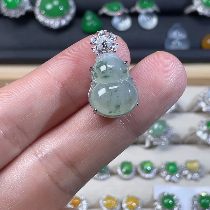翡翠银S925镶嵌颈饰
