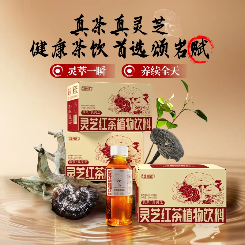 【3箱装】颂岩赋灵芝红茶45瓶 加班熬夜清爽饮品