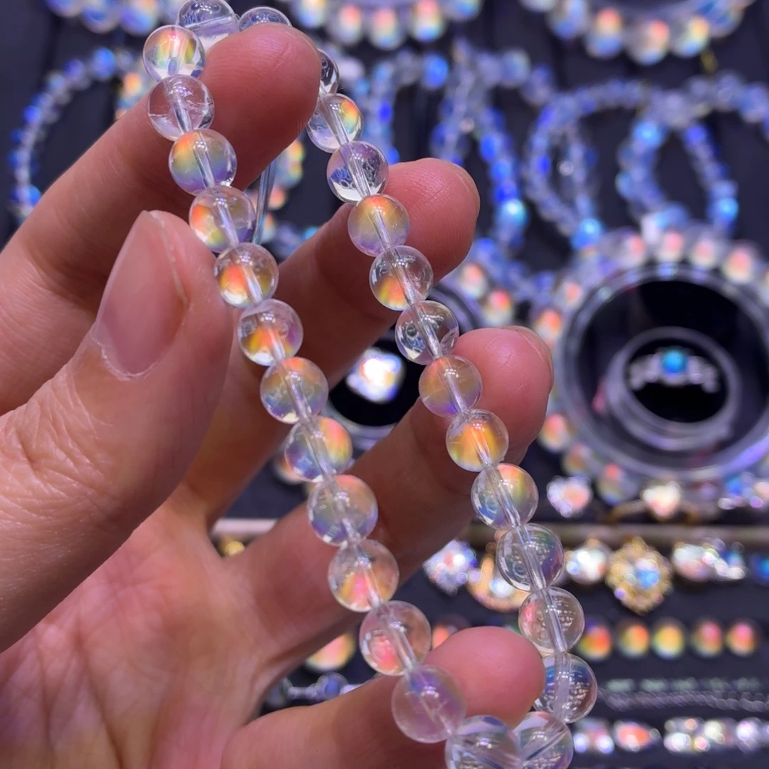 未镶嵌月光石手链20马岛彩月精穿玻璃体6.7mm