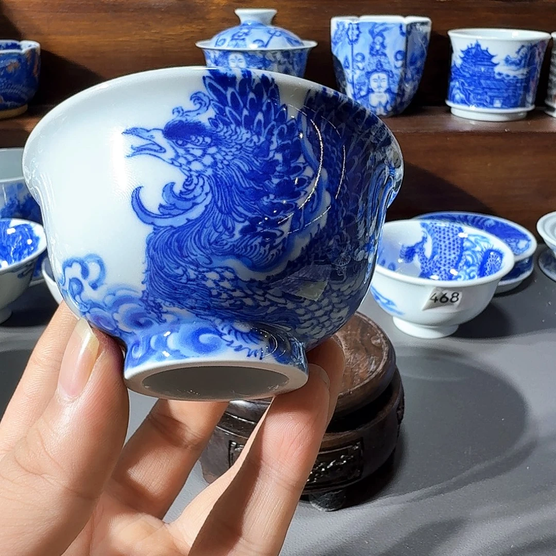 吕***候泥塑主人杯手工手绘